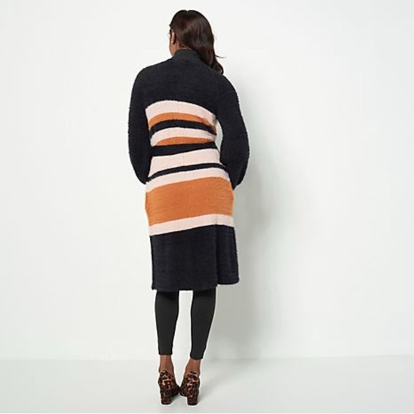 Girl With Curves Striped Duster Cardigan (M) - Picture 2 of 8